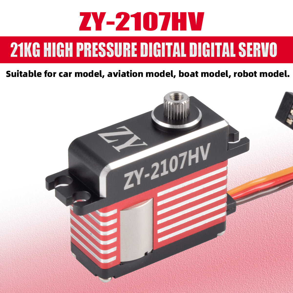 ZYHOBBY Medium Servo Digital Servo ZY-2107HV 21KG Pressure Digital Digital Servo  220° Limit angle for RC Model