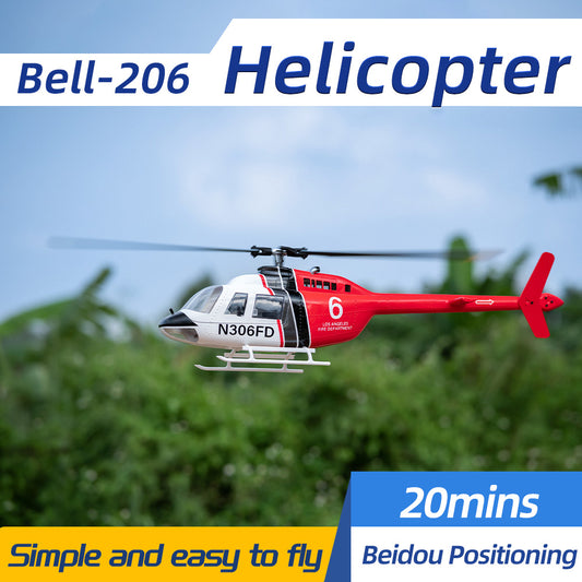 FLYWING Bell-206 Helicopter 2-Blades H1 System 16V High-power One-key 8-Route 3000mAh Power Battery RTF Version