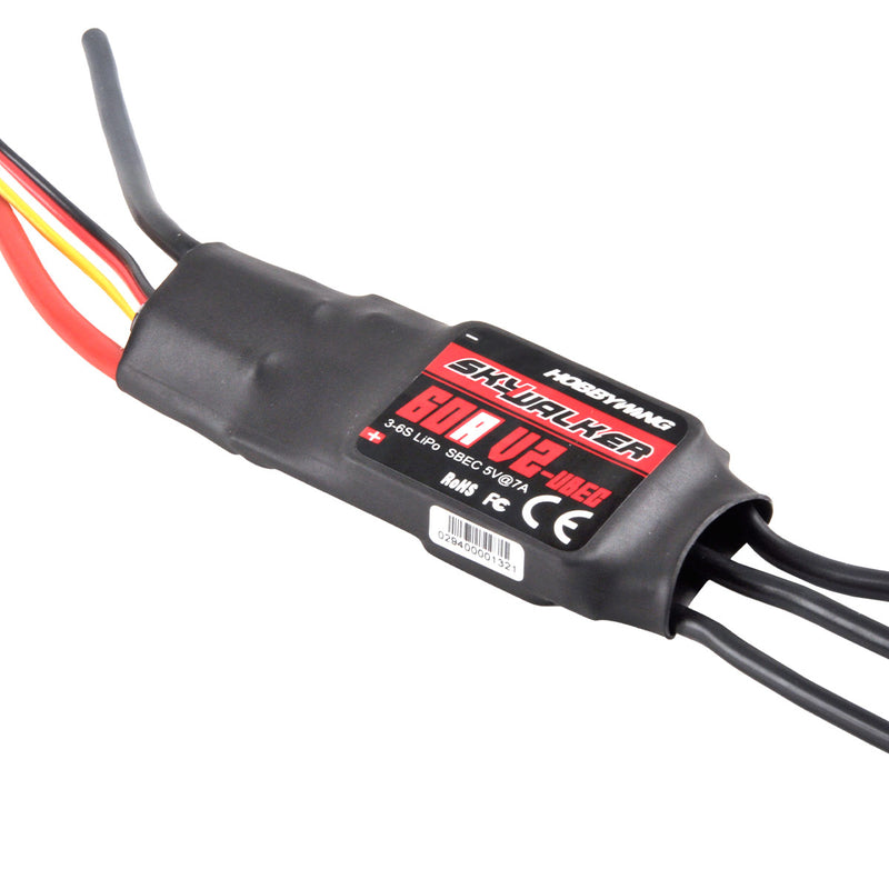 PurAr 1 pc Skywalker 40A/50A/60A UBEC Electric Speed Control ESC 440-450 Fits Drone Helicopter (60A)