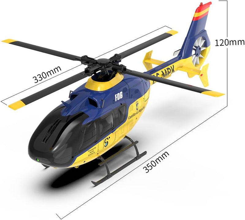 F06 RC Helicopter with Light 1/36 2.4G 6CH Direct Drive Brushless Motor Aerobatic EC135 with Intelligent Module RTF Version