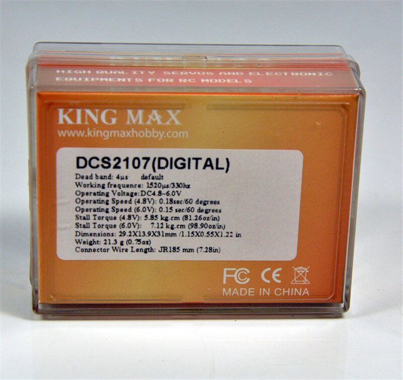 Kingmax Hobby DCS2107 Digital High Torque and Quick respond Aluminium Metal Gears Mini Servo