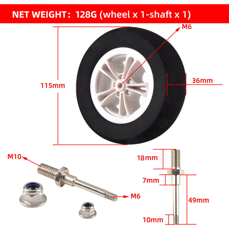 1 Pair Sponge Wheel Plastic Tires Hub 55mm 65mm 80mm 100mm 115mm 130mm for RC Model Airplane