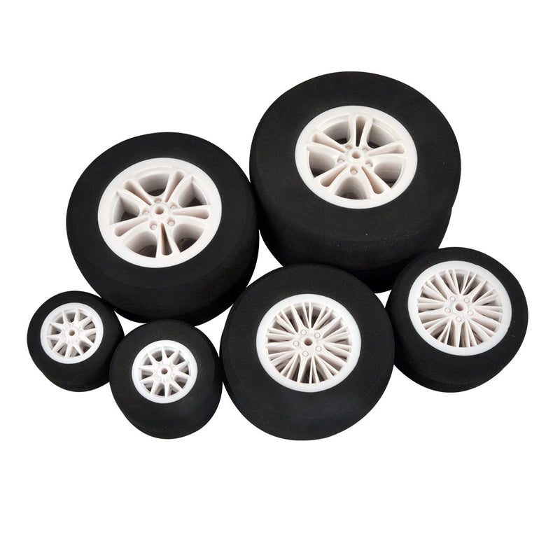 1 Pair Sponge Wheel Plastic Tires Hub 55mm 65mm 80mm 100mm 115mm 130mm for RC Model Airplane