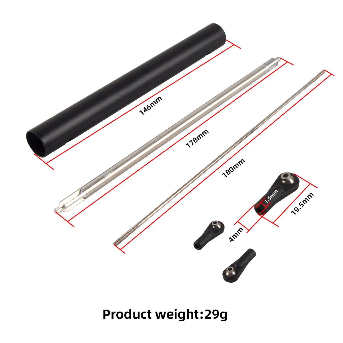 RC Helicopter 45 Degree Torque Drive Tail Tube Shaft Push Rod for 500 ...