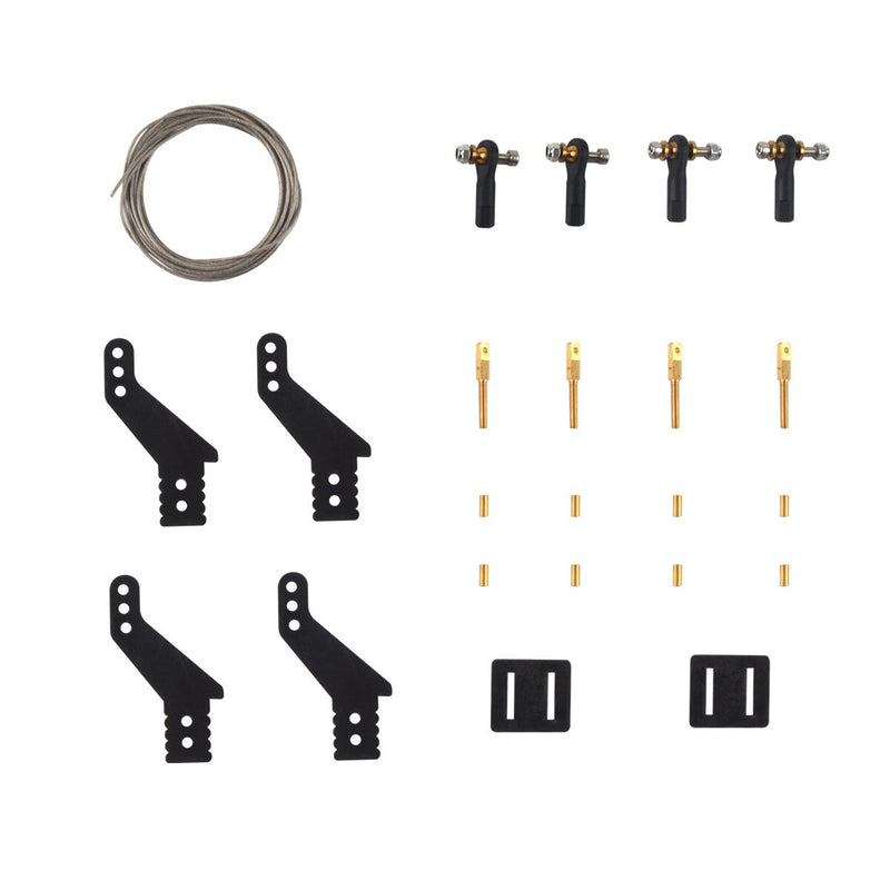 Rudder Control Horn Set with Ball Joint Copper Screws Steel Wire for Fix Wing RC Model Airplane