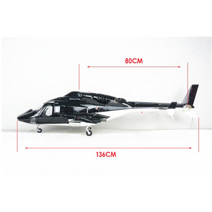 600 Size Airwolf Helicopter Fuselage Glass Fiber Body Copter Cover RC Model