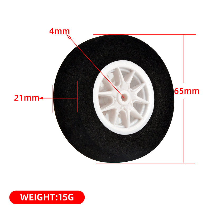 1 Pair Sponge Wheel Plastic Tires Hub 55mm 65mm 80mm 100mm 115mm 130mm for RC Model Airplane