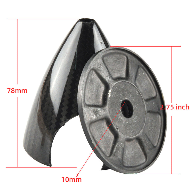 1.75 to 7inch 3K Surface Carbon Fiber Spinners for 2 Blade Propeller