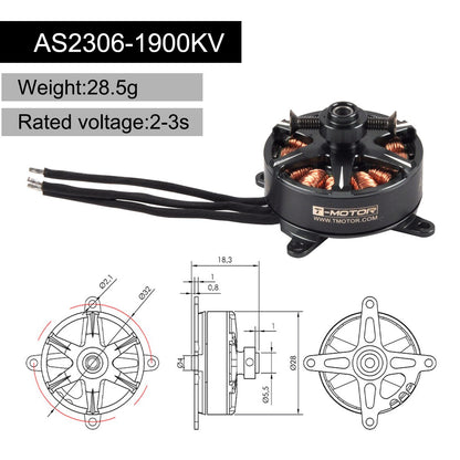 T-MOTOR AS2306  Brushless Motor KV 1500 1900 2300KV  Power System for-3S For F3P 3D 4D Indoor Planes