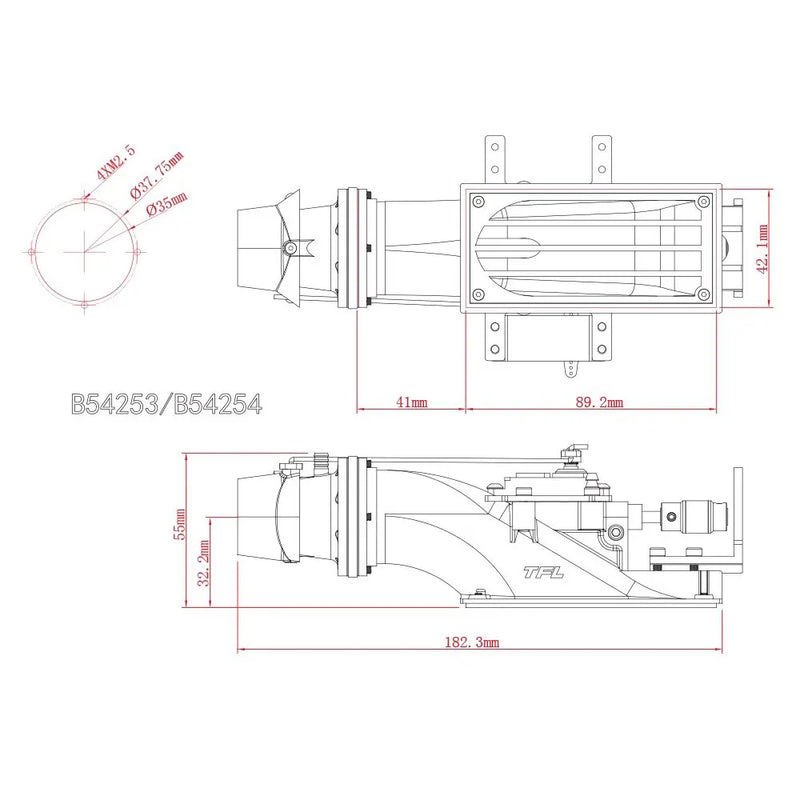 TFL RC boat B54253 Water jet thruster jet pump Water jet drive boat remote control model refit nozzle