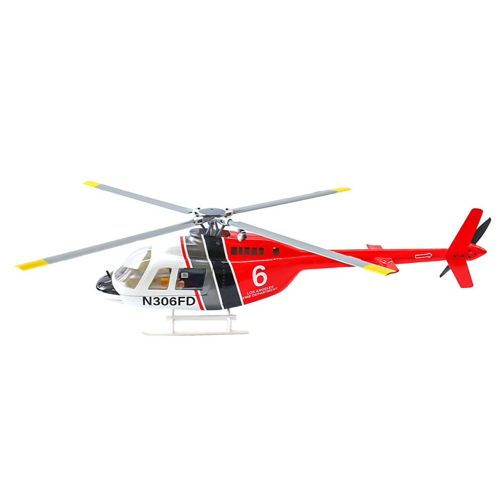 FLYWING BELL206 Helicopter 4-blades H1 System M10 GPS Mode+3D Acro Mode One Key Return 10 Channel Transmitter RTF Version