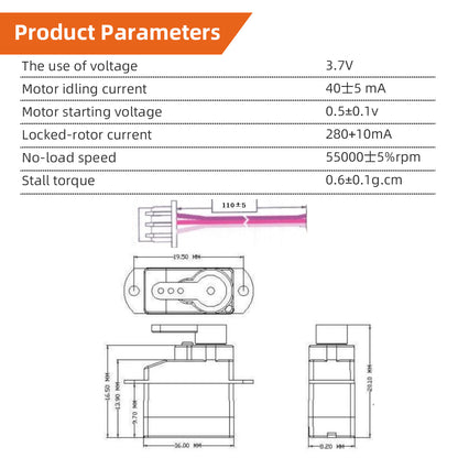 ZYHOBBY Monolithic Servo 2G 3.7 Voltage Aluminum CNC Metal Gear Digital Servo 3.7 Voltage