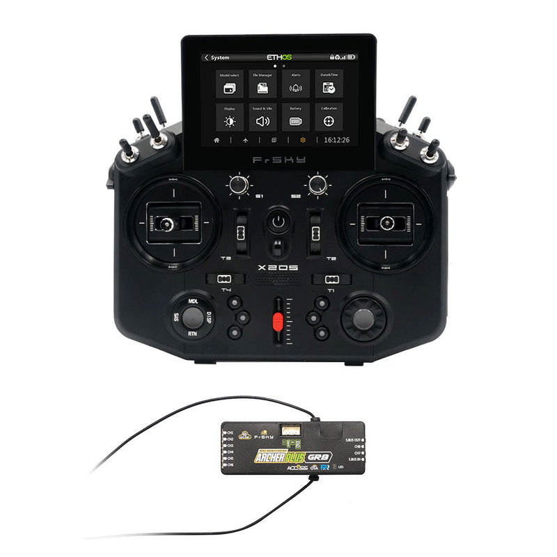 NOBRIM RC Transmitter Controller Tandem X20S Transmitter, and Receiver 2.4GHz Access Points for Remote Control Model Airplanes (Black Remote Control)