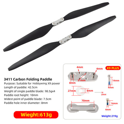 3411 Carbon Paddles Paddle Clip For Hobbywing X9 Power (CW CCW)