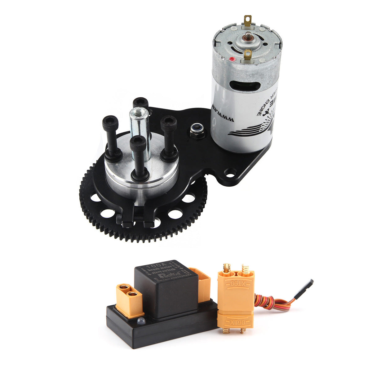Brush Motor Electronic Starter with Electronic Breaker Switch for DLE60 Twin Engine RC Aircraft Accessories（Starter+Breaker Switch）