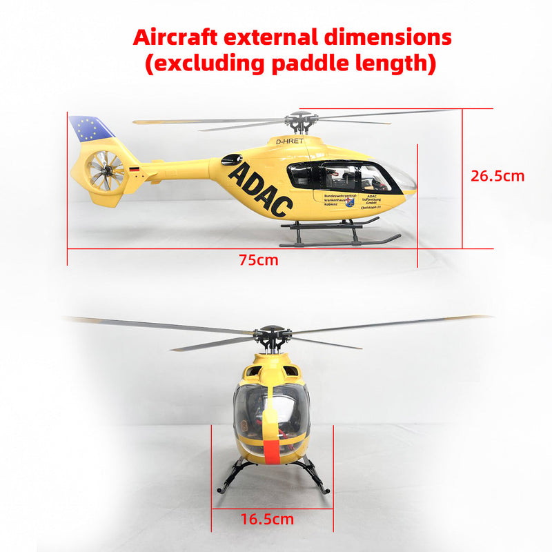 Roban 450size EC-135 4 Blades Heilcopter RC Heilcopter GPS Mode X2 Flight Control System LED Lighting System RTF Version