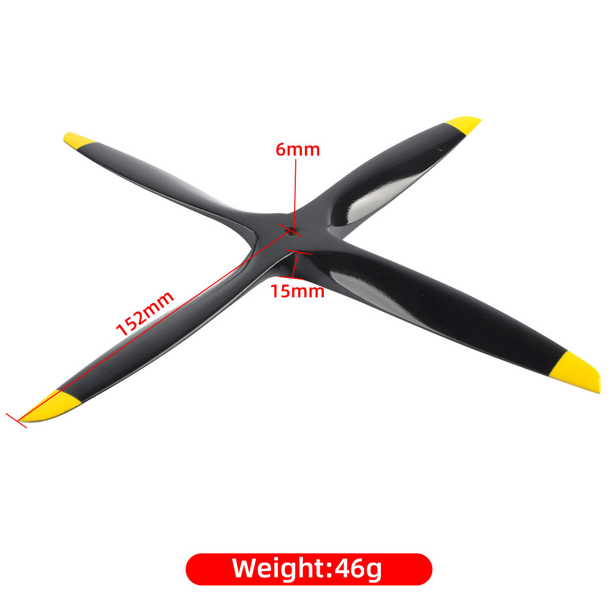Propeller  Wooden Propeller 4 Blade Propeller CW for RC Airplane （12*5inch,Tractor）