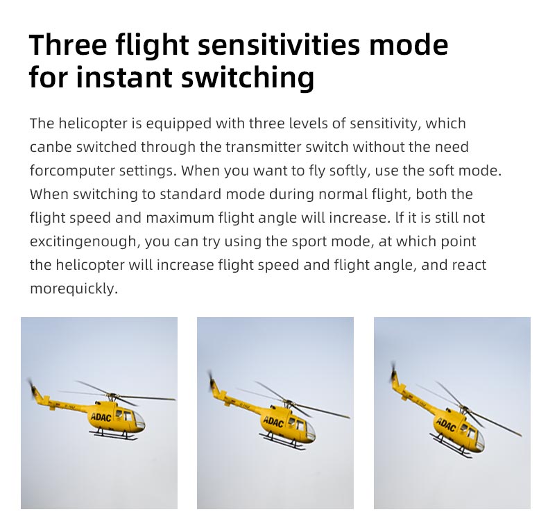 Flywing RTF BO105 470 V3 ADAC 10CH RC Helicopter With ACE Flight Control