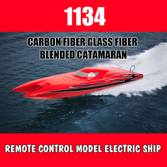 TFL1134 Fighter Cat Fiberglass Carbon fiber RC Electric Boat With Dual Motors Red /Black /White