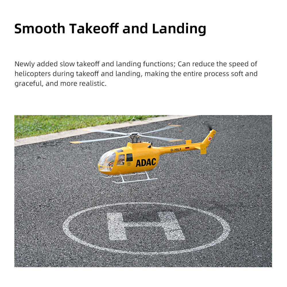 Flywing RTF BO105 470 V3 ADAC 10CH RC Helicopter With ACE Flight Control