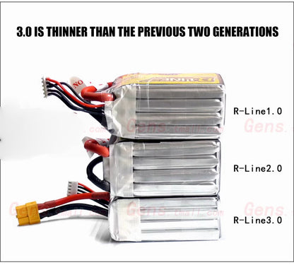Tattu R-Line 1.0 95C 500 550 650 750 850 1050 1300 1550mAh LiPo Battery 1S/2S/3S/4S/6S XT60 Plug FPV Racing Drone RC Quadcopter