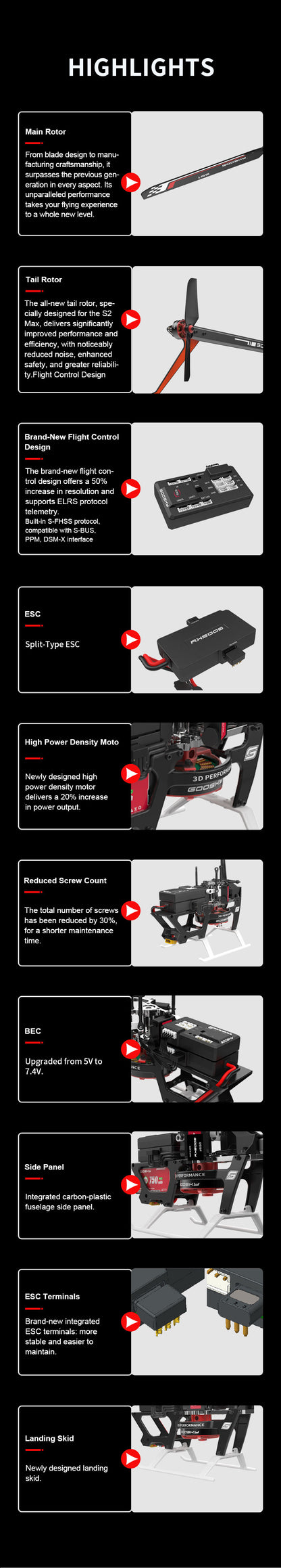 Goosky S2 MAX Dual Brushless Direct Drive High Performance Aerobatic Helicopter RTF