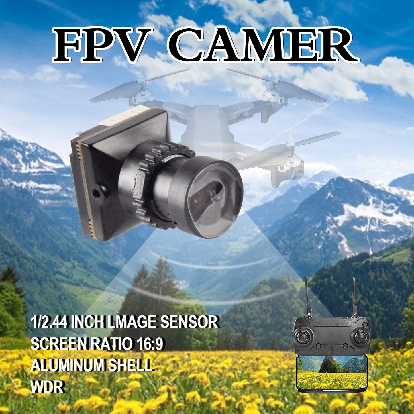 FPV Camera 1/2.44 INCHLMAGE SENSOR Night Work for FPV Drones (125)