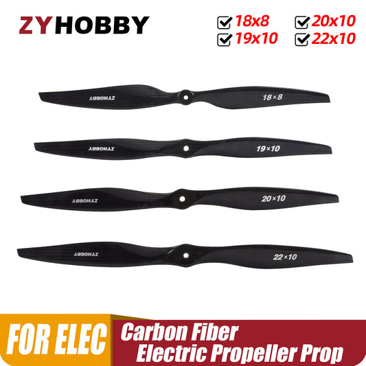 1PC Carbon Fiber Electric Propeller for RC Airplane, Propeller, CW, 18x8, 19x10, 20x10, 22x10, 16x08, 17x08, 1Pc