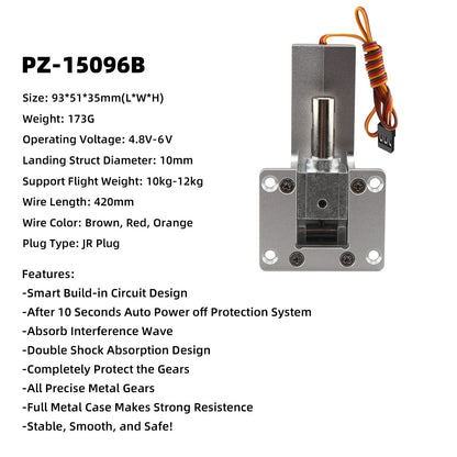 Full Metal Case Giant Main E-retract for 8kg Plane