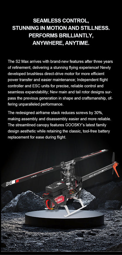 Goosky S2 MAX Dual Brushless Direct Drive High Performance Aerobatic Helicopter RTF