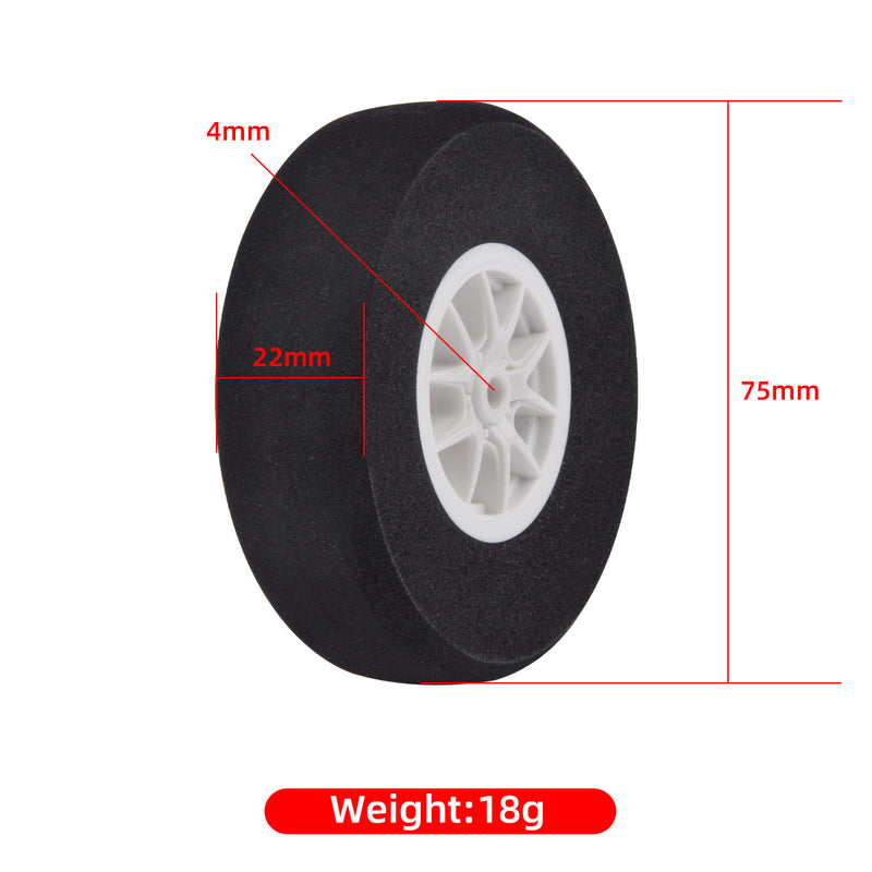 1 Pair Sponge Wheel Plastic Tires Hub 55mm 65mm 80mm 100mm 115mm 130mm for RC Model Airplane