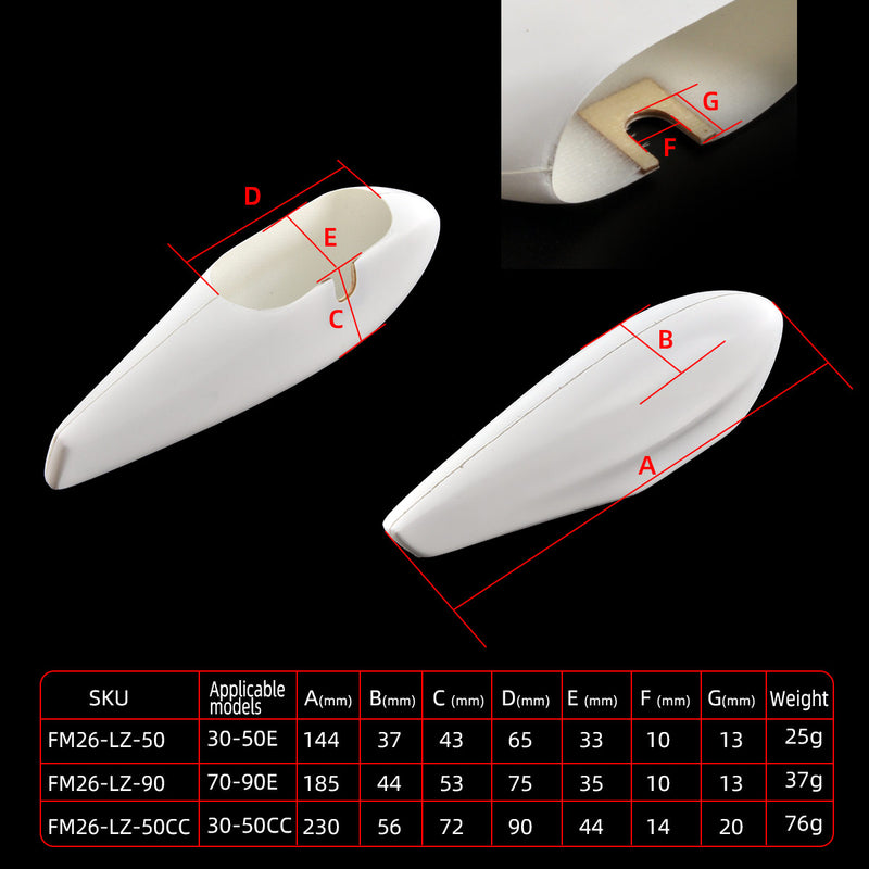 1Pair RC Airplanes Landing Gear Wheel Pants Cover Low Resistance 144mm/185mm Length Protection for Models Aircraft Spare Part