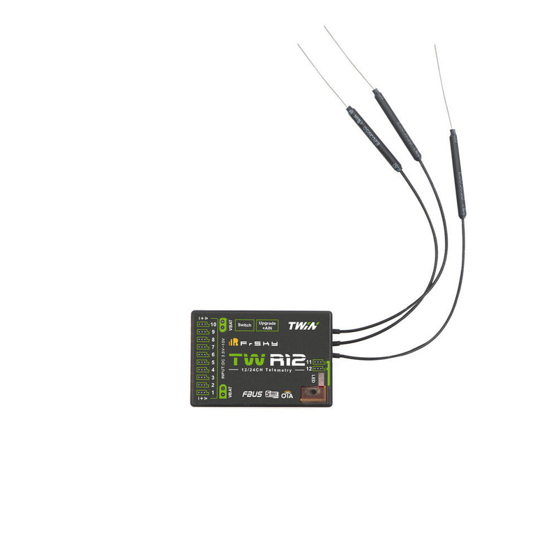 FrSky DUAL 2.4GHz TW R12 Receiver with 3 x 2.4G Antennas for Radiocommunications