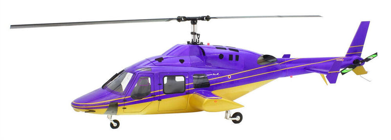 800 Size Bell222 Purple Gold Painted RC Helicopter Fuselage V2 Kit Version