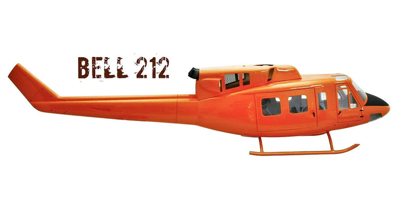 800 Luftrettung B 212 ARF RC Helicopter Fuselage 800 Bell212 Orange Red Kit