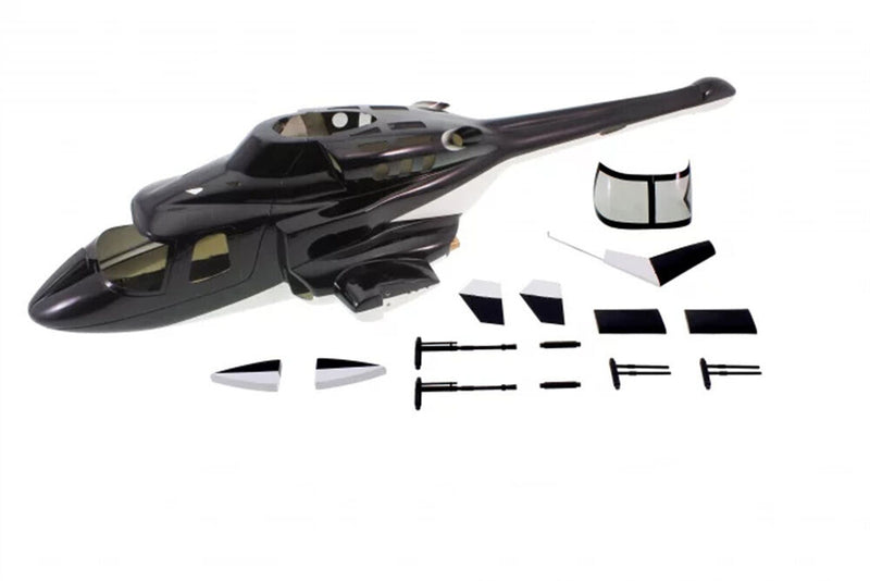Black Airwolf RC Helicopter 500 Fuselage Suitable for T-Rex 500 Model 500 Size