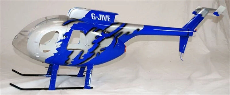 G-JIVE Blue 500 MD-500E RC Helicopter Fuselage 500 Size MD500E G-Jive Design
