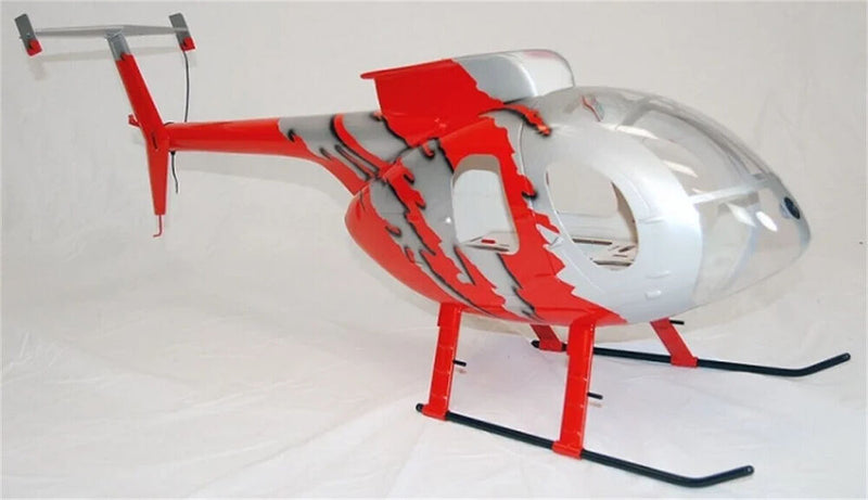 MD-500E G-JIVE 500 Red Painting RC Helicopter Fuselage with Tail Fins Parts RC Toys