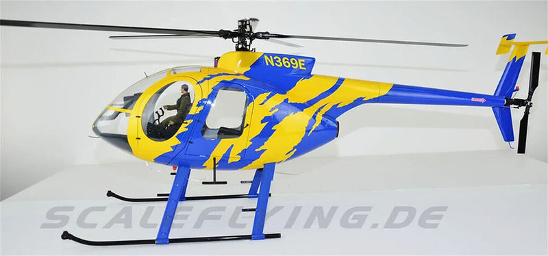 800 MD-500E ARF RC Helicopter Fuselage Yellow Blue Painting V2 Model R/C Kit Toys