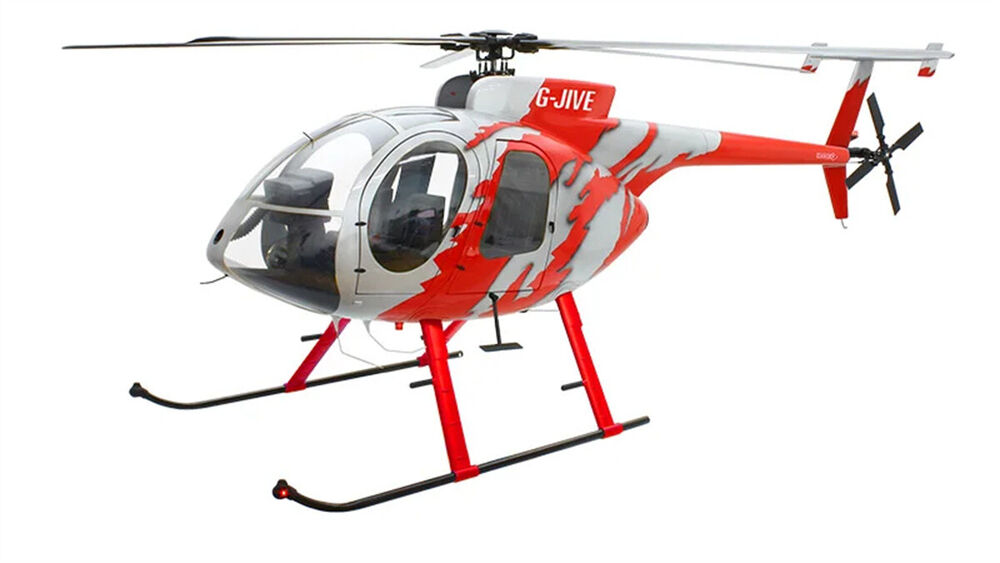 Helicopter Rcge MD-500E 800 ARF G-JIVE Red RC Helicopter Fuselage V2 Version G-Jive R ...