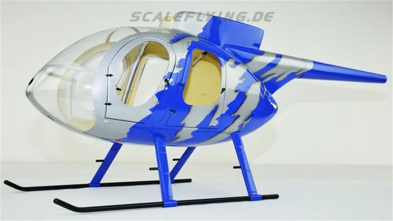 G-JIVE Blue 600 MD500-E RC Helicopter Fuselage with Magnetic Cabin Lock System
