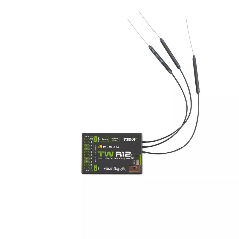 FrSky DUAL 2.4GHz TW R12 Receiver with 3 x 2.4G Antennas for Radiocommunications