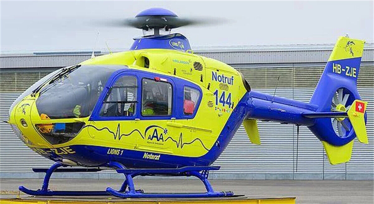 EC-135 800 ARF 800 Size ARF Lions Air RC Helicopter Fuselage Yellow Blue T2 KIT