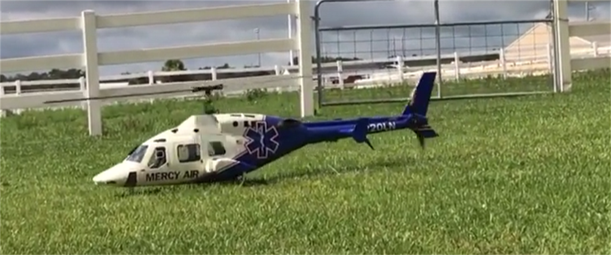 Mercy Flight 800 B 222 ARF RC Helicopter Fuselage Bell222 V2 Kit Version Blue