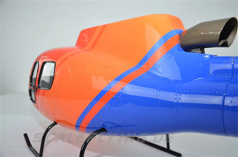 700 AS-350 Blue Orange RC Helicopter Fuselage 700 Size News V2 Version Kit Model