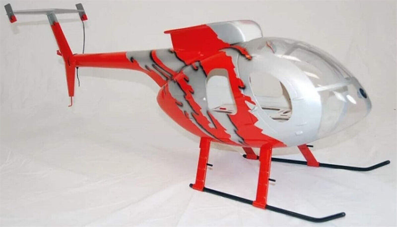 GJIVE 600 MD500E ARF RC Helicopter Fuselage Red with Magnetic Cabin Lock System