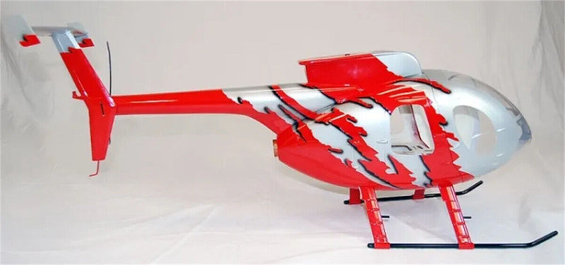 MD-500E G-JIVE 500 Red Painting RC Helicopter Fuselage with Tail Fins Parts RC Toys