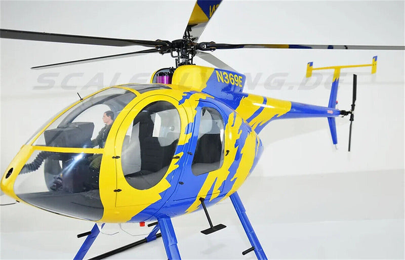 800 MD-500E ARF RC Helicopter Fuselage Yellow Blue Painting V2 Model R/C Kit Toys