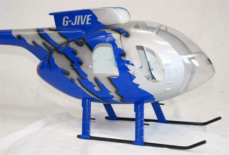 250 Size MD500E RC Helicopter Pre-Painted Fuselage G-Jive Blue Painted RC Toys