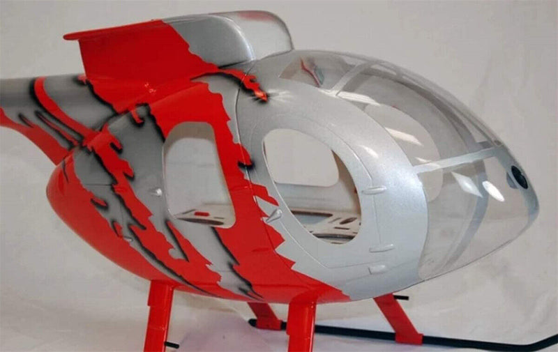 GJIVE 600 MD500E ARF RC Helicopter Fuselage Red with Magnetic Cabin Lock System